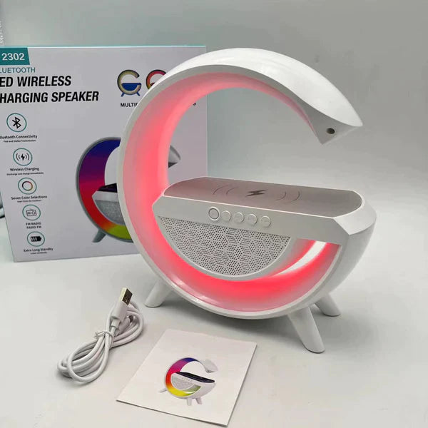 G SHAPED SPEAKER RGB LIGHT TABLE LAMP WITH WIRELESS CHARGER